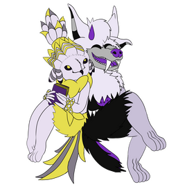 Full body + flat color + extra character