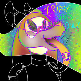 Icon + full color + trippy + glitch